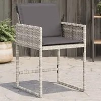 Sedie da Giardino con Cuscini 4 pz Grigio Chiaro in Polyrattancod mxl 134735