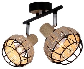 Faretto TAJGA 2xE14/40W/230V rattan/nero