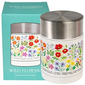 Borraccia termica color crema/argentata 450 ml Wild Flowers – Rex London