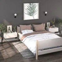 Comodino a Muro 2pz Bianco in Legno Multistrato cod mxl 30952