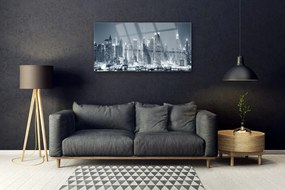 Quadro su vetro acrilico Case di città 100x50 cm