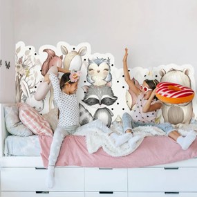 Gli animali del bosco - adesivo dietro al lettino | Inspio
