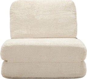 Poltrona bianca allungabile con rivestimento in bouclé Faster – Mauro Ferretti