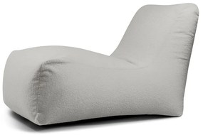 Puof a sacco grigio chiaro con rivestimento in bouclé Lounge – SLOWDOWN