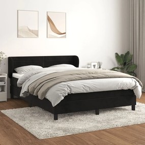 Giroletto A Molle Con Materasso Nero 140x200 Cm İn Velluto /