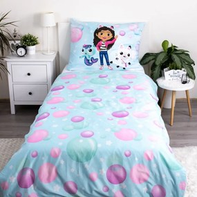 Biancheria da letto per bambini in microfibra per letto singolo 140x200 cm Gabby's Dollhouse "bubbles" – Jerry Fabrics