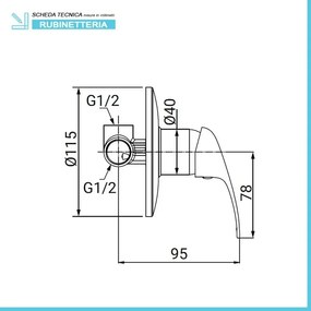 Miscelatore doccia a incasso in ottone cromo Fast