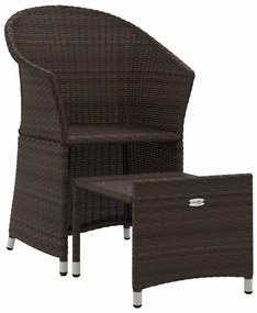 Set Divani da Giardino 2 pz con Cuscini in Polyrattan Marrone