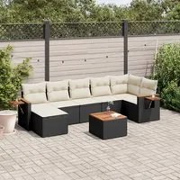 Set Divani da Giardino con Cuscini 8 pz Nero in Polyrattancod mxl 90212