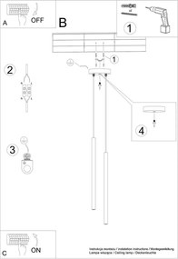 Lampadario a Sospensione 2xG9 PASTELO 2 in Acciaio