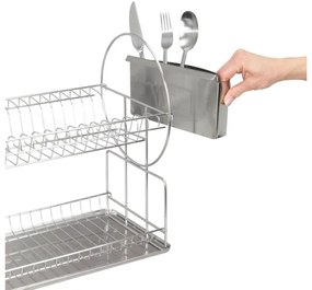 WENKO 2329100 - Scolapiatti DUO 21x33 cm in acciaio inox/argento