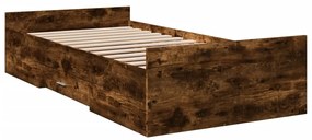 Giroletto con cassetti rovere fumo 90x200 cm legno multistrato