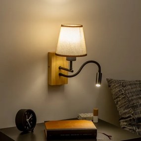 Brilagi - Applique a LED NUBILA WOOD 1xE27/25W/230V + LED/3W quercia/marrone