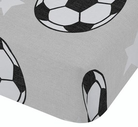 Lenzuolo con angoli per bambini grigio in flanella per letto matrimoniale 135x190 cm Football Stars – Catherine Lansfield