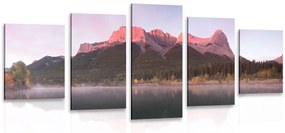 Quadri 5 pezzi – Tramonto sulle Dolomiti