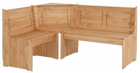 Set di panca angolare e tavolo da pranzo in legno di pino massiccio Samantha - Støraa
