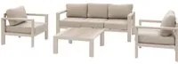 Salottino giardino divano 3 posti, poltrone e tavolino Evasion beige
