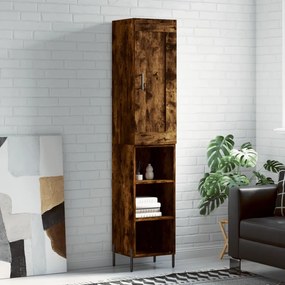 Credenza Rovere Fumo 34,5x34x180 Cm İn Legno Multistrato /