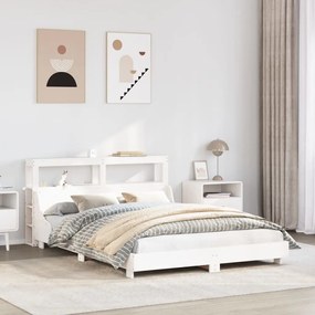 Letto Senza Materasso Bianco 160x200 Cm Legno Massello Di Pino /