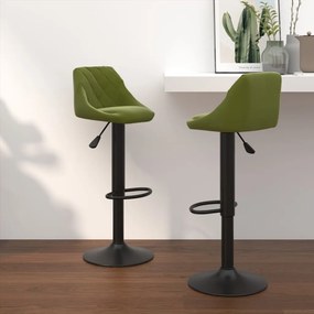 Sgabelli Da Bar 2 Pz Verde Chiaro İn Velluto /