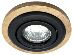Faretto da incasso TOBBY 1xGU10/20W/230V Ø 11,5 cm rovere/nero