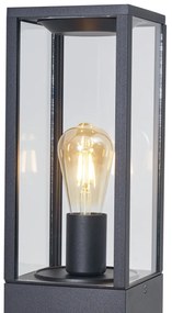 Lampada da terra moderna da esterno nera 80 cm con presa IP44 - Charlois