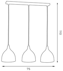 Lampadario NOAK 3xE27/60W/230V