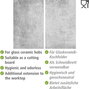 Set di copri fornelli in vetro temperato 2 pz 30x52 cm Concrete – Allstar