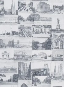 Tapete New York Postcard von Ralph Lauren - Light Grey