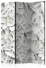 Paravento design Arte della natura (3-parti) - composizione di ornamenti floreali bianchi