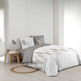 Biancheria da letto in cotone bianco e grigio per letto matrimoniale 200x200 cm Goyave - douceur d'intérieur