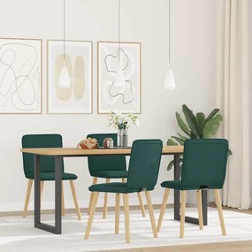 Sedie Da Pranzo 4 Pz İn Tessuto Verde Scuro /