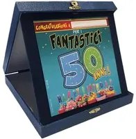 Targa Fantastici 50 anni Personalizzabile cofanetto Gadget idea regalo