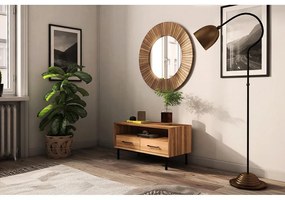 Tavolo TV in legno di quercia di colore naturale 90x50 cm Abies - The Beds