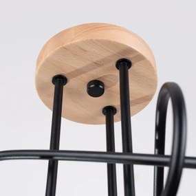 Sollux SL.1477 - Lampadario a plafone EMBER 3xE27/15W/230V nero/beige/faggio