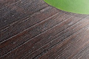 Stampa su tela – Foglia a forma di cuore su sfondo di legno