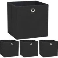 Set Contenitori 4 pz Tessuto non Intrecciato 32x32x32 cm Nero cod mxl 70713