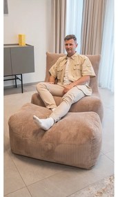 Puof a sacco verde con rivestimento in velluto a coste Plus 100 Lounge – SLOWDOWN