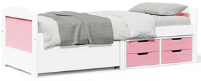 Dormeuse 5 Cassetti Senza Materasso Bianco&rosa 90x200 Cm Irun /