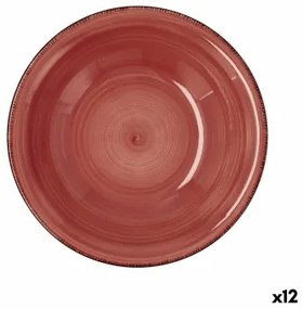 Piatto Fondo Quid Vita Ceramica Rosso (ø 21,5 cm) (12 Unità)