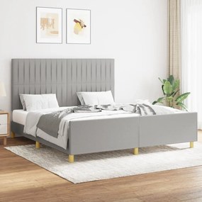 Giroletto Senza Materasso Grigio Chiaro 160x200 Cm Tessuto /