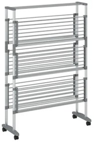 Stendibiancheria con Ruote 89x64x129 cm in Alluminio