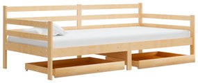 Divano letto con cassetti 90x200 cm legno massello di pino