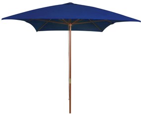 Ombrellone Da Giardino Con Palo İn Legno Blu 200x300 Cm /