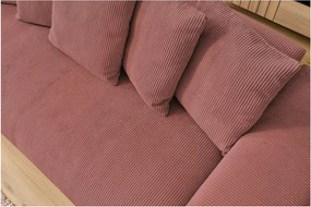 Divano in rosa chiaro con rivestimento in velluto a coste 280 cm Voltaire – Bobochic Paris