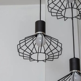 Lampadario a sospensione con cavo SOLANO 3xE27/15W/230V nero/cromo lucido