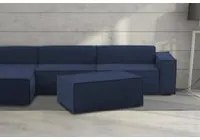 Pouf Antonella, Pouf da salotto, 100% Made in Italy, Poltroncina relax in tessuto imbottito, Cm 100x70h43, Blu