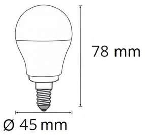 Lampadina LED E14 6W 12/24V AC/DC G45 Colore Bianco Caldo 3.000K