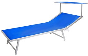 Lettino con tetto parasole Cefalu blu