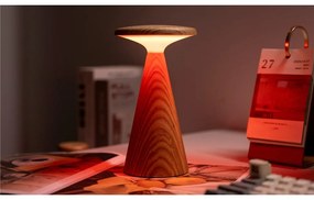 Lampada da tavolo LED di colore naturale con paralume in legno (altezza totale 21 cm) Sylva – Gingko